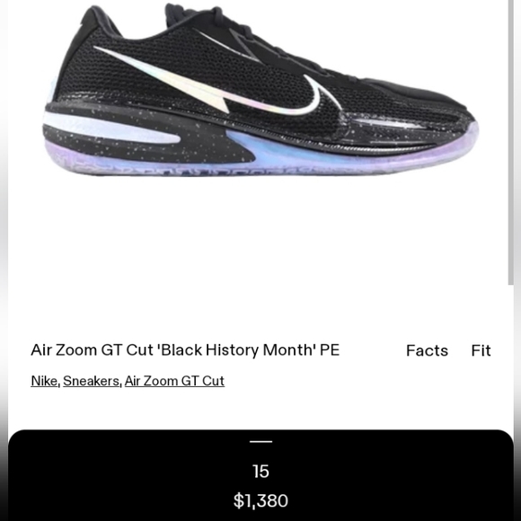 Nike Air Zoom G.T. Cut BHM P-DX55  Basketball Shoe Men sz 13 Black History Month - Picture 2 of 13